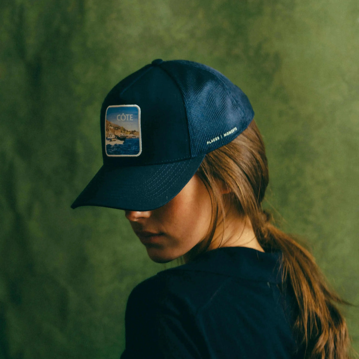 The Côte Mesh-Back Trucker Hat in Indie Blue