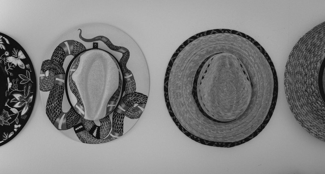 black and white fedora hat