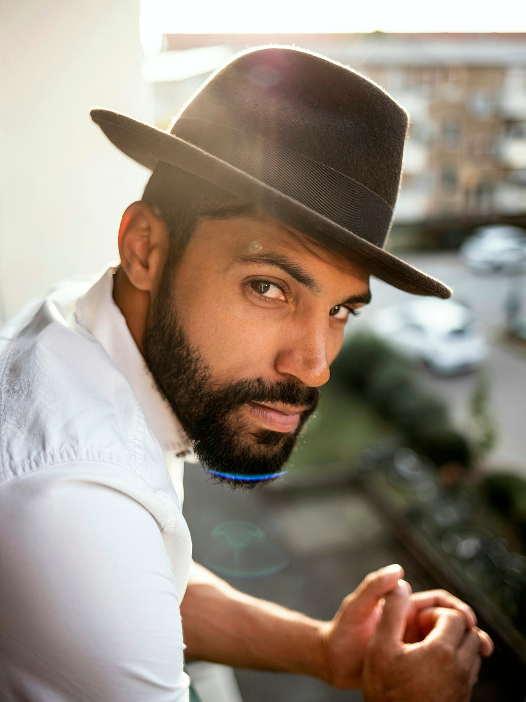 a man wearing a hat
