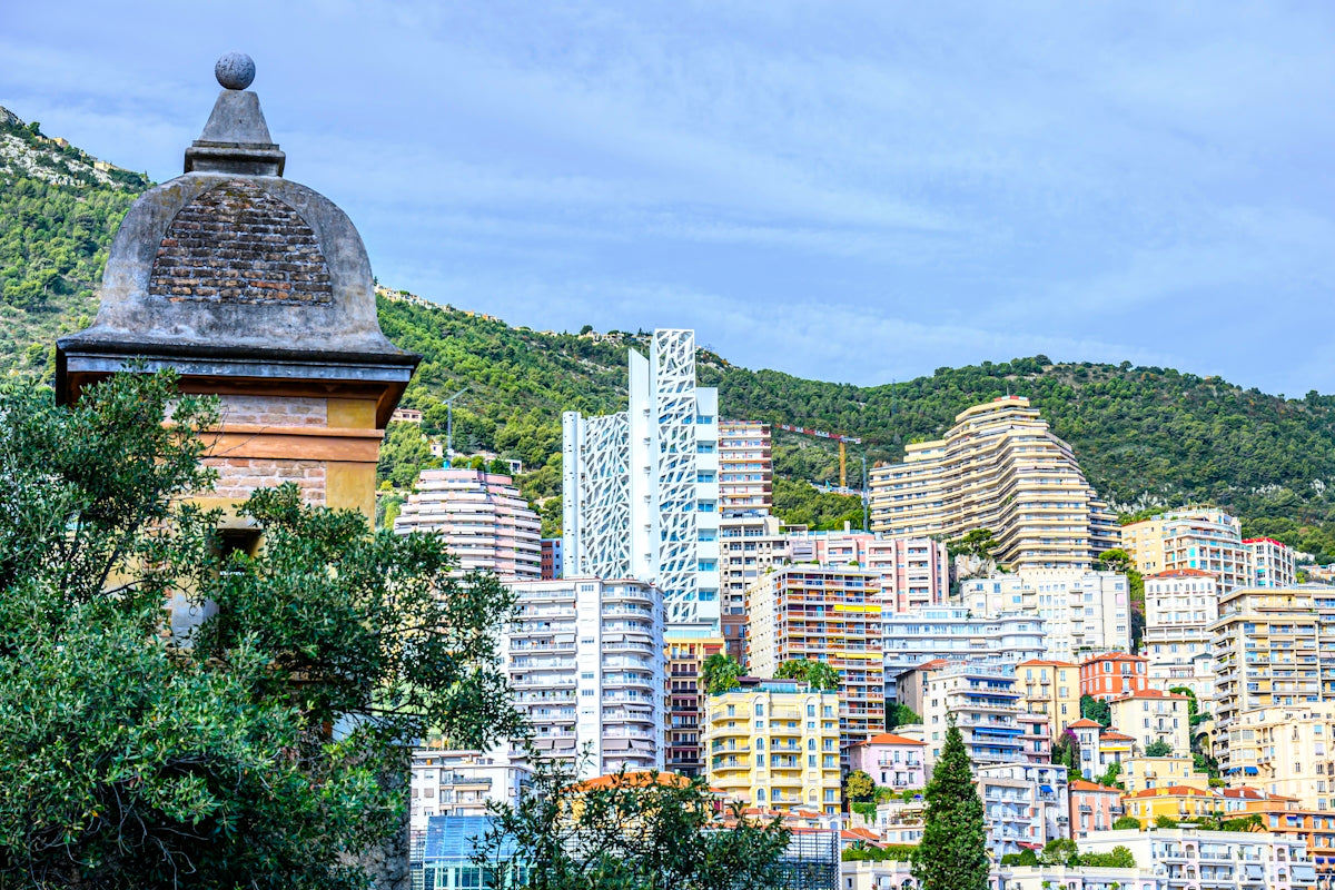 Buildings on a hillside with a historic tower