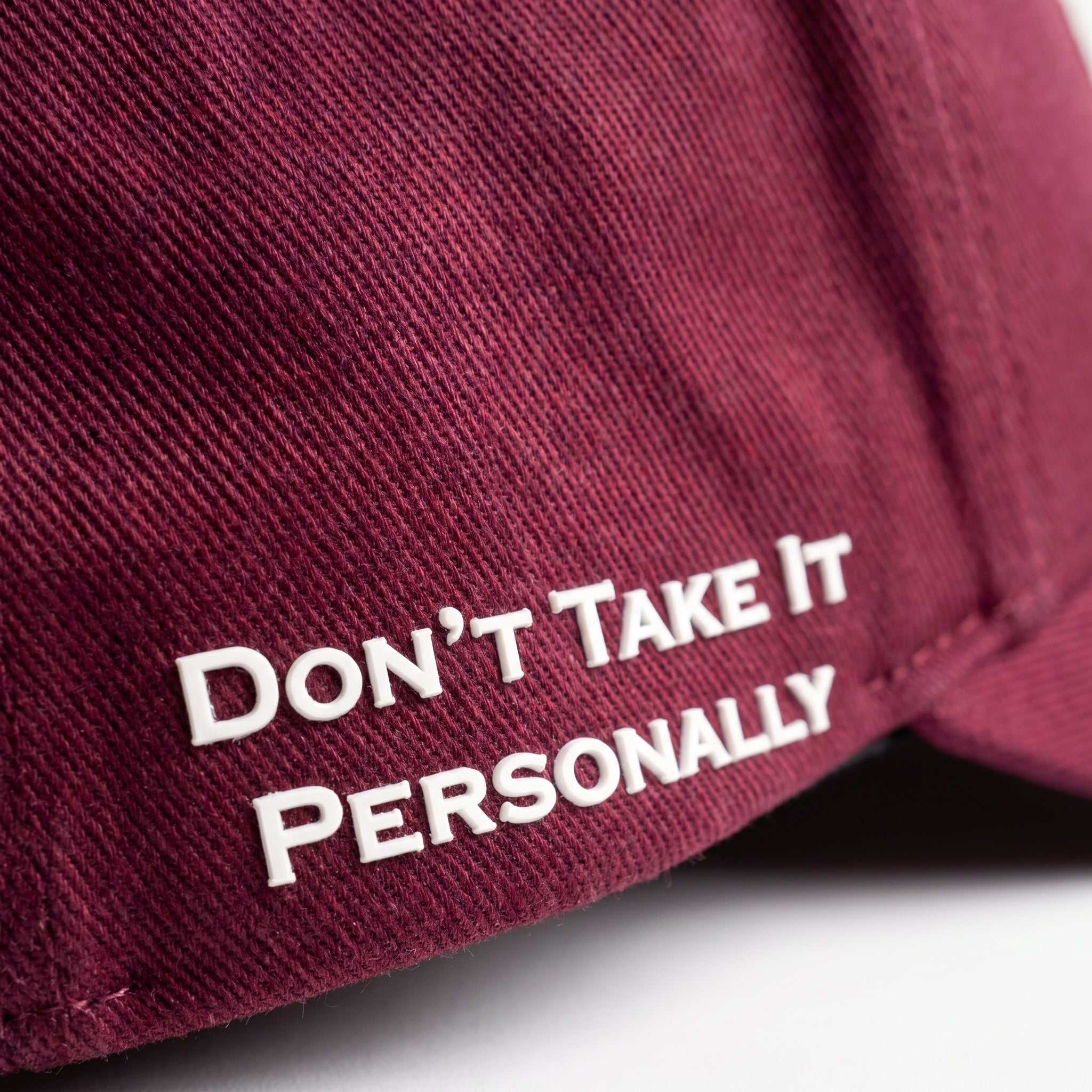 Red Dirty Martini Baseball Cap with curved brim and patch logo
