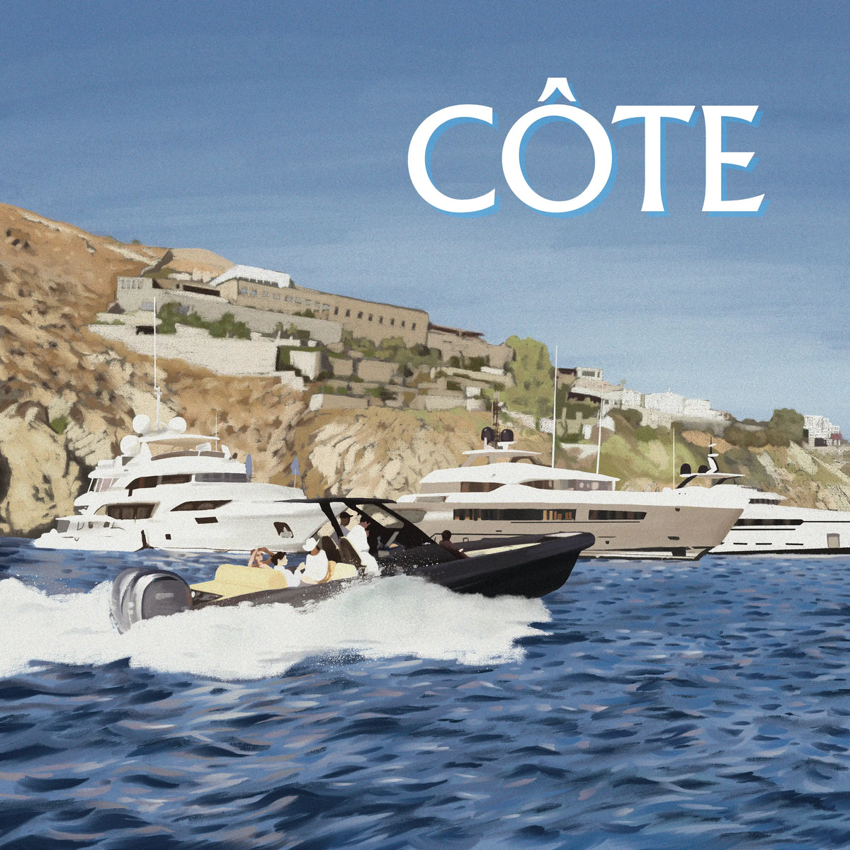 The original oil painting of a harbor in Mykonos that became this patch