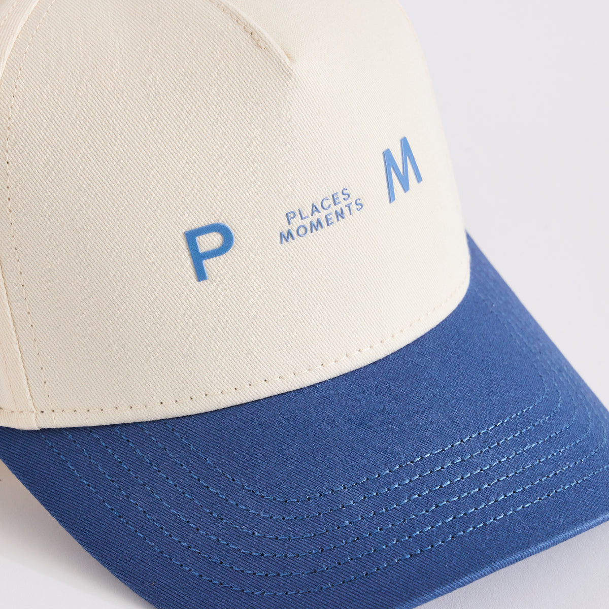 Logo Baseball Cap - Cream/Light Blue