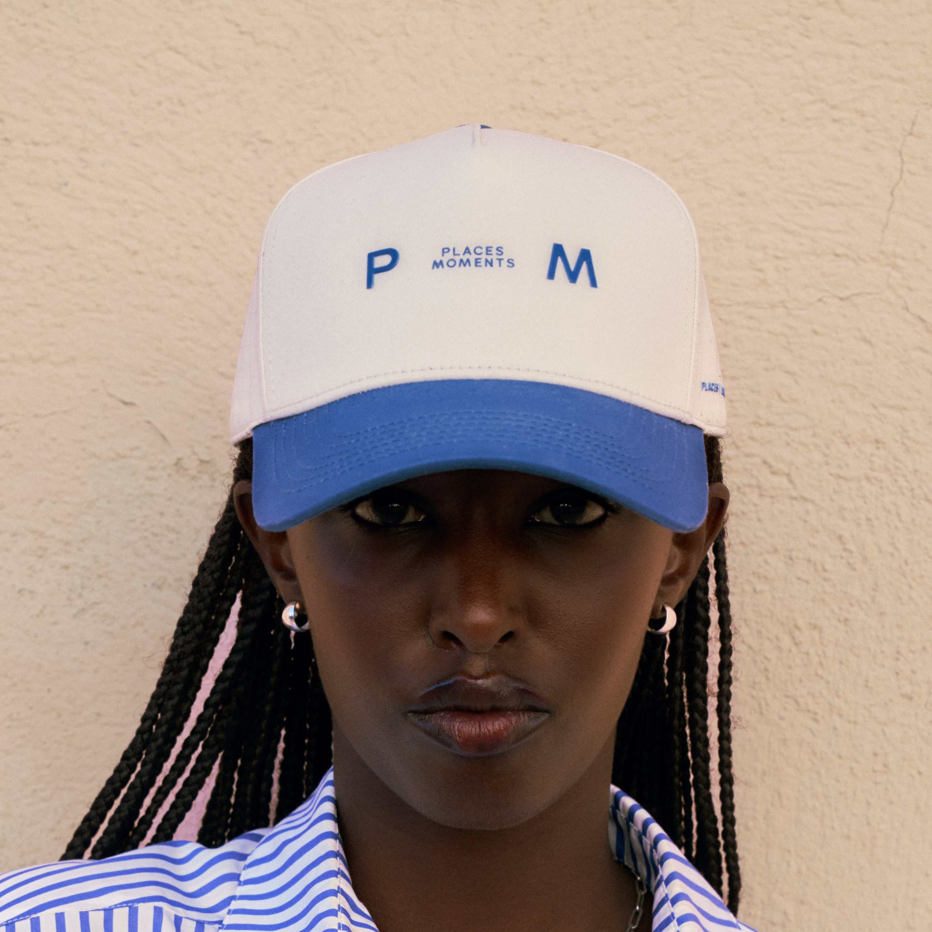 Logo Baseball Cap - Cream/Light Blue