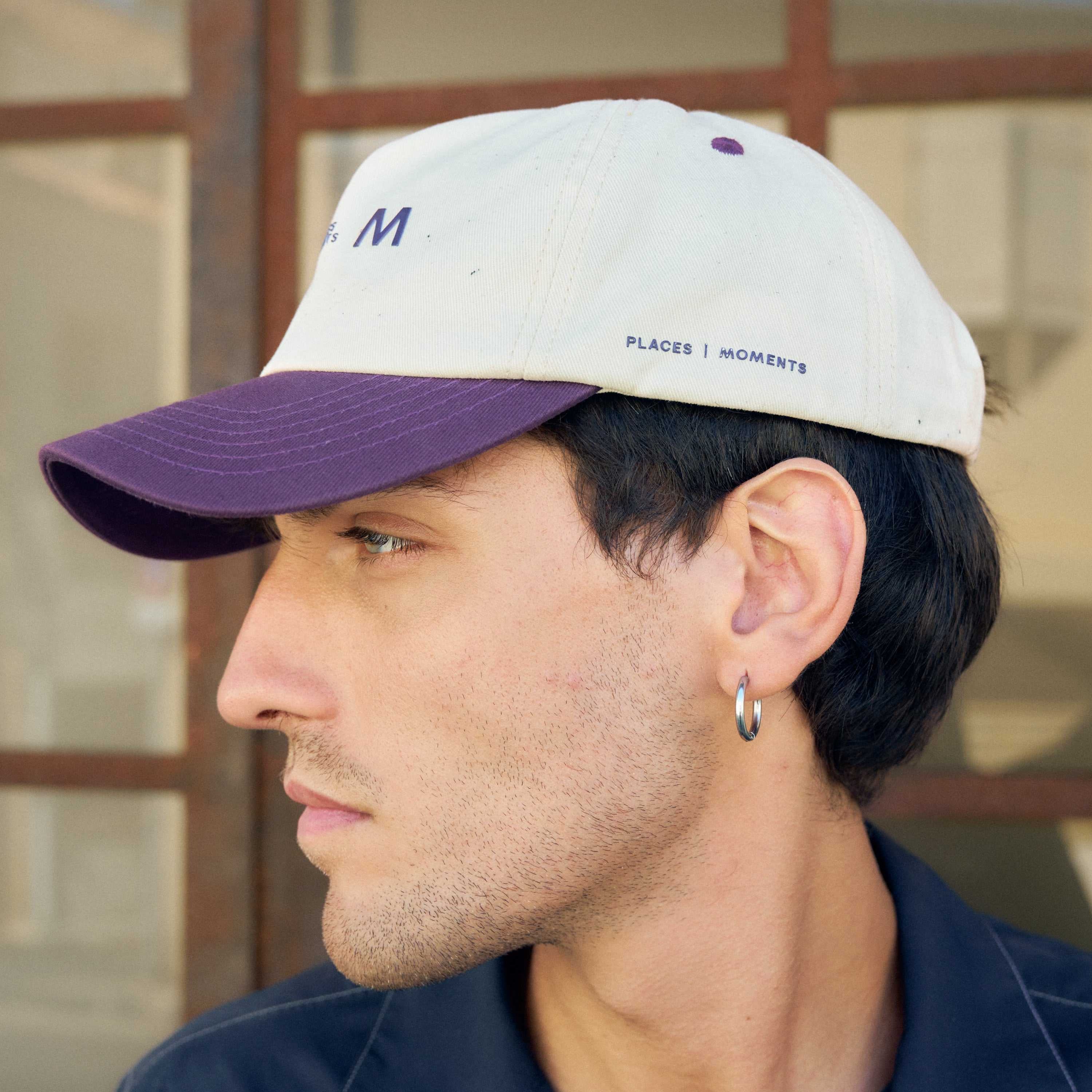 Logo Baseball Cap - Cream/Purple