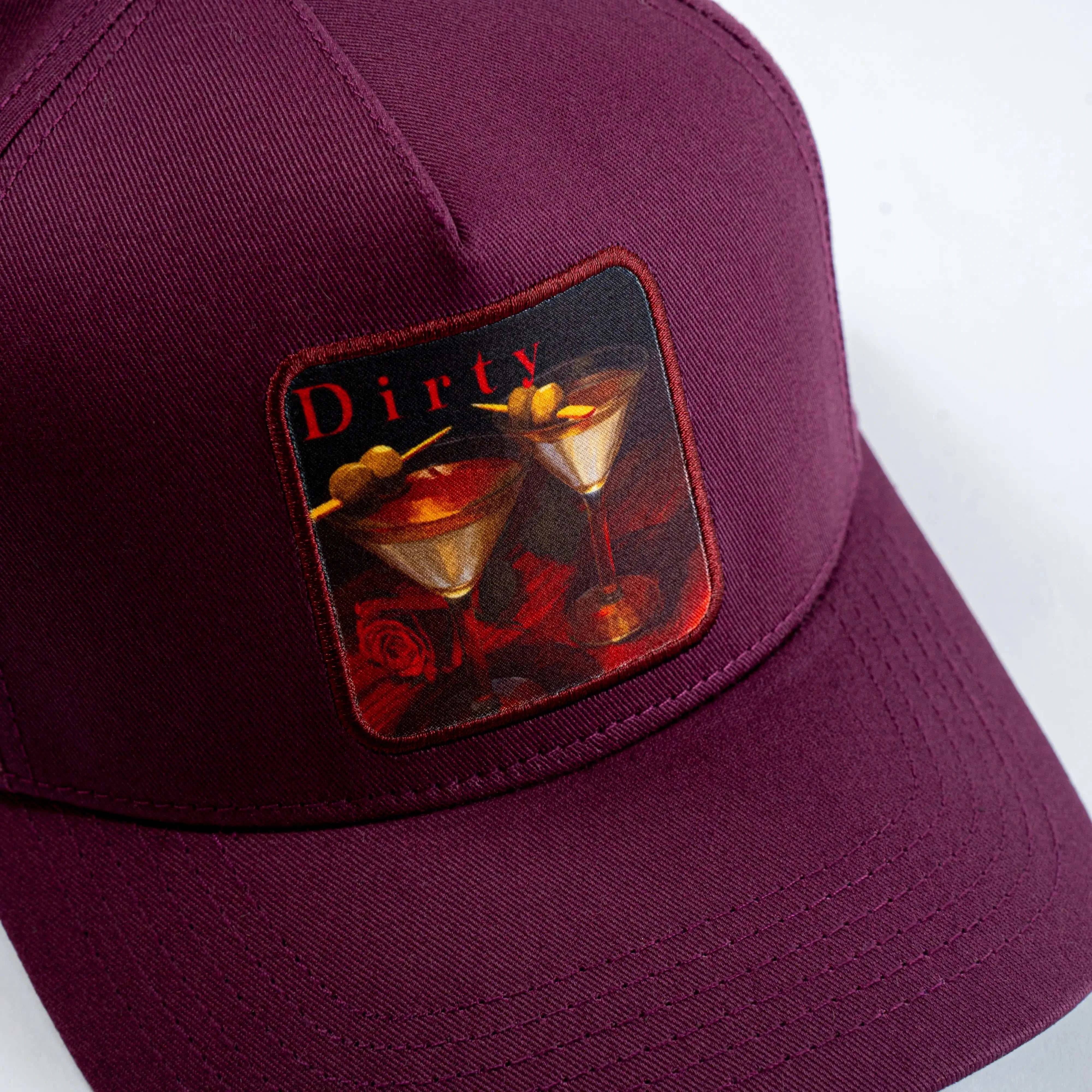 Indian Creek Red Dirty Martini Baseball Cap with patch and curved brim