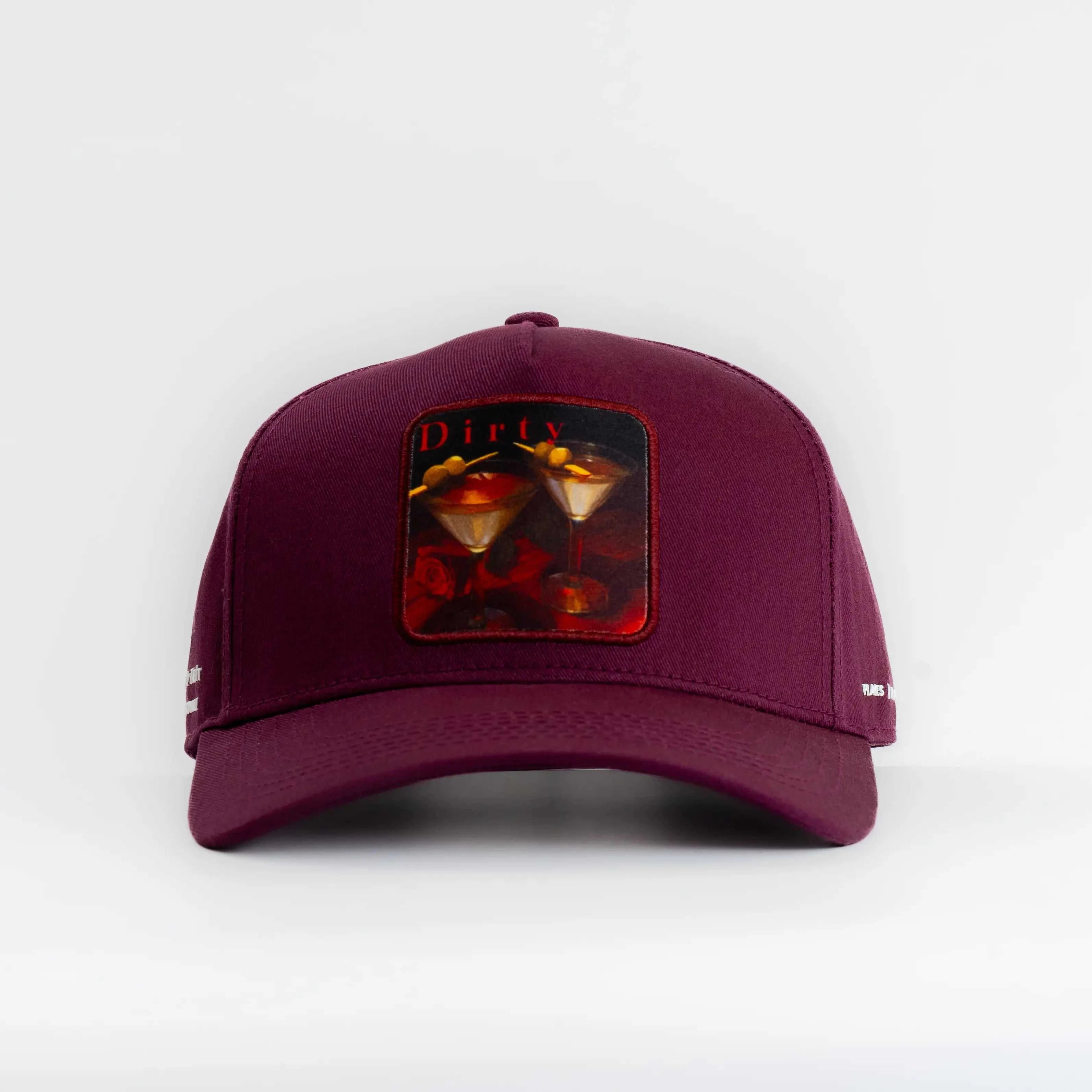 Dirty Martini Baseball Cap in Indian Creek Red with patch logo and curved brim