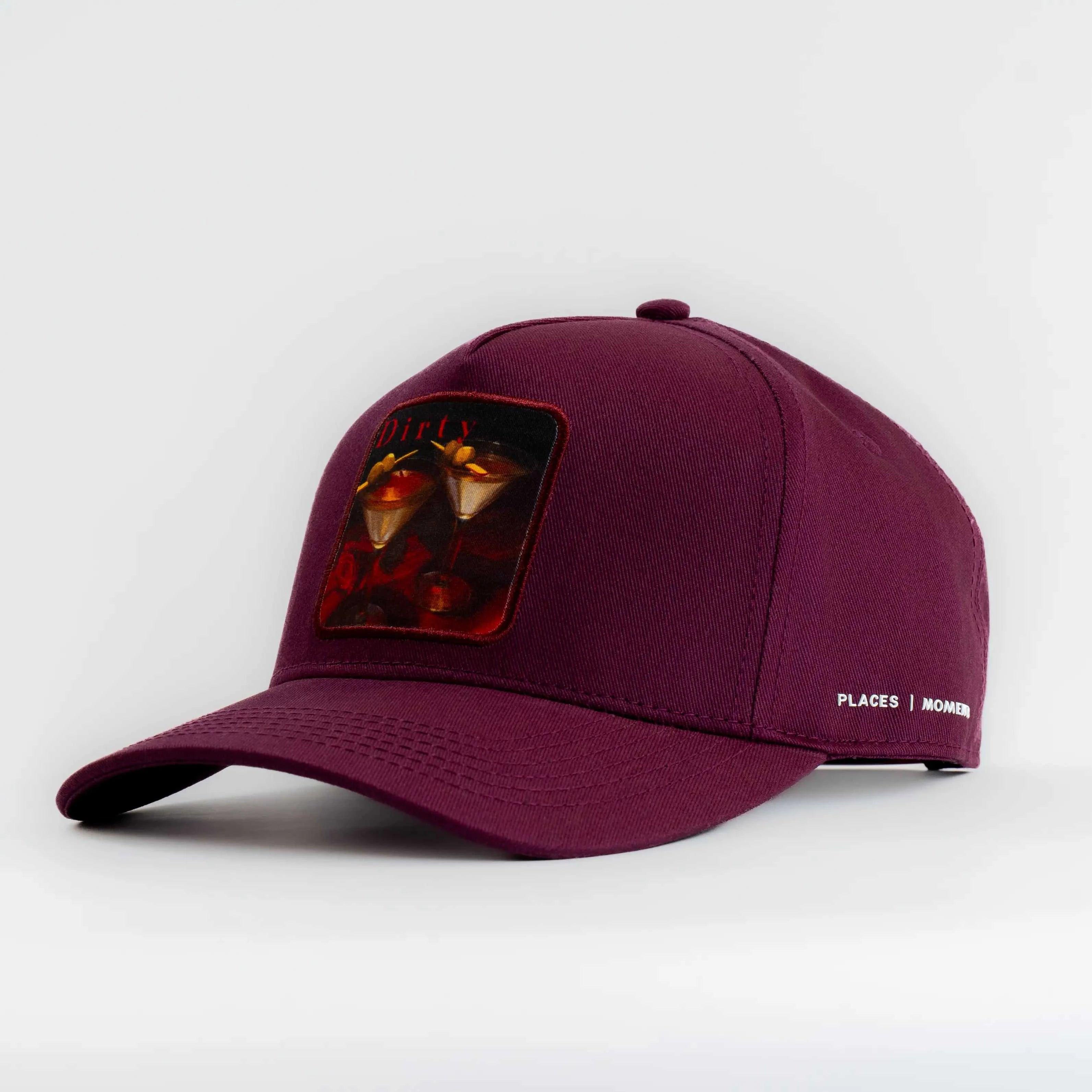 Dirty Martini Baseball Cap in Indian Creek Red with curved brim and embroidered patch logo