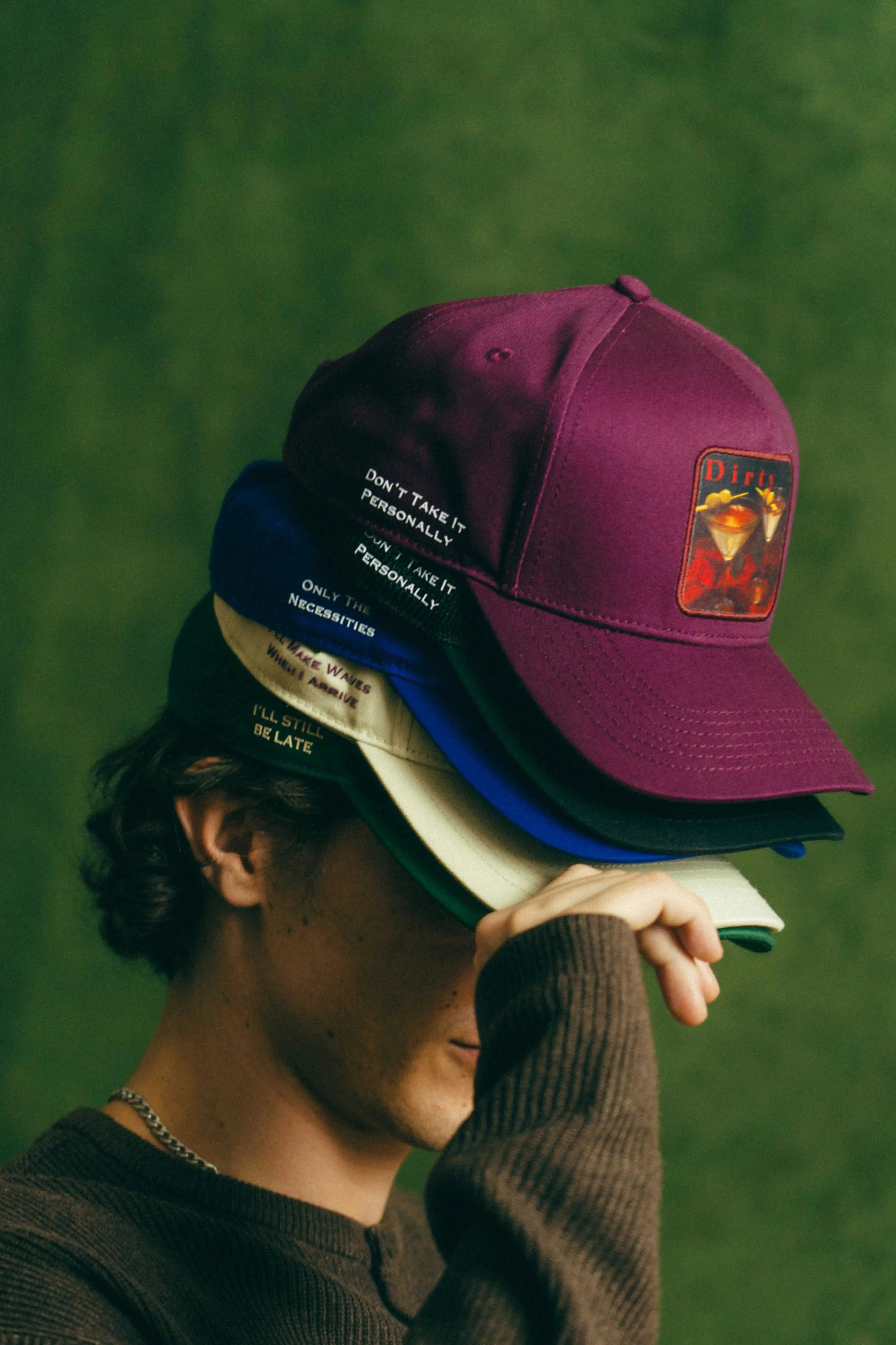 Dirty Martini Baseball Cap in Indian Creek Red with embroidered patch on soft cotton curved brim hat