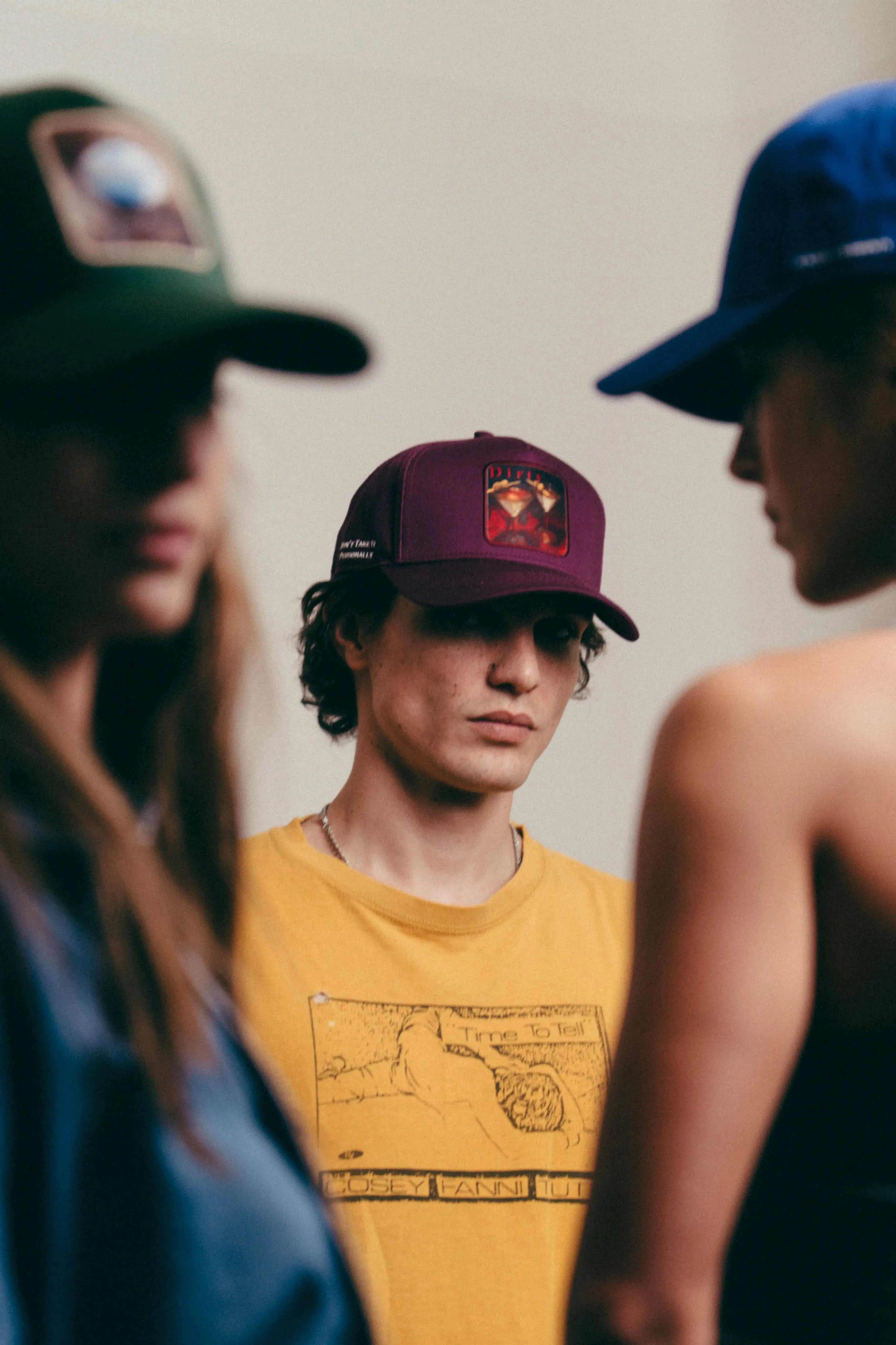 Dirty Martini Baseball Cap in Indian Creek Red with soft cotton and curved brim worn by man