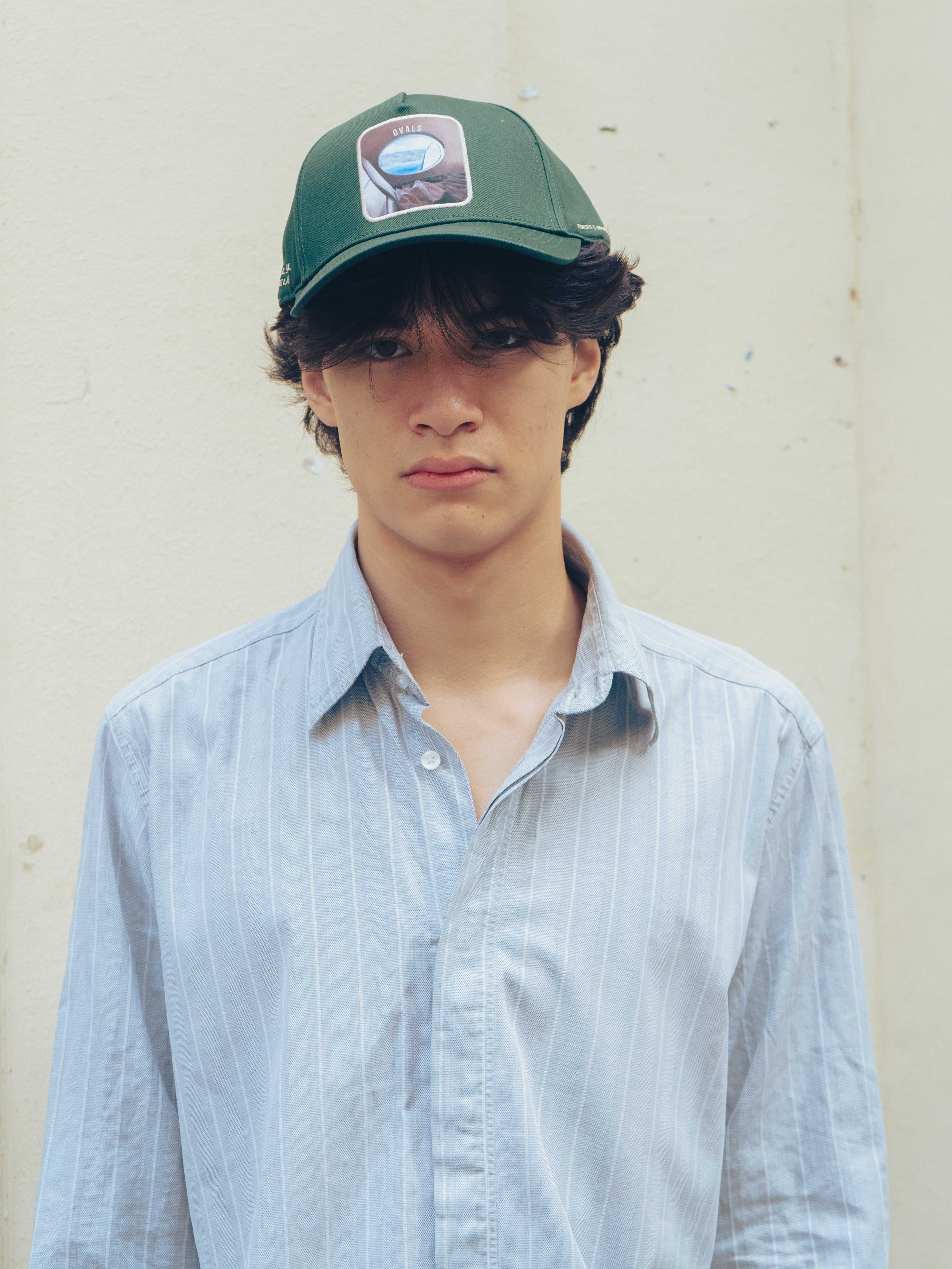 Forest green Ovals Baseball Cap with embroidered patch and structured design