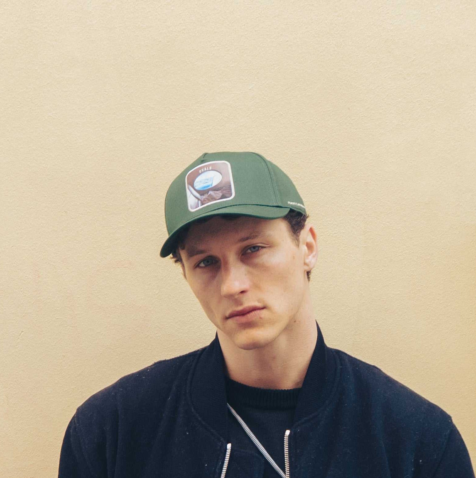 Forest green Ovals Baseball Cap with embroidered patch and structured design
