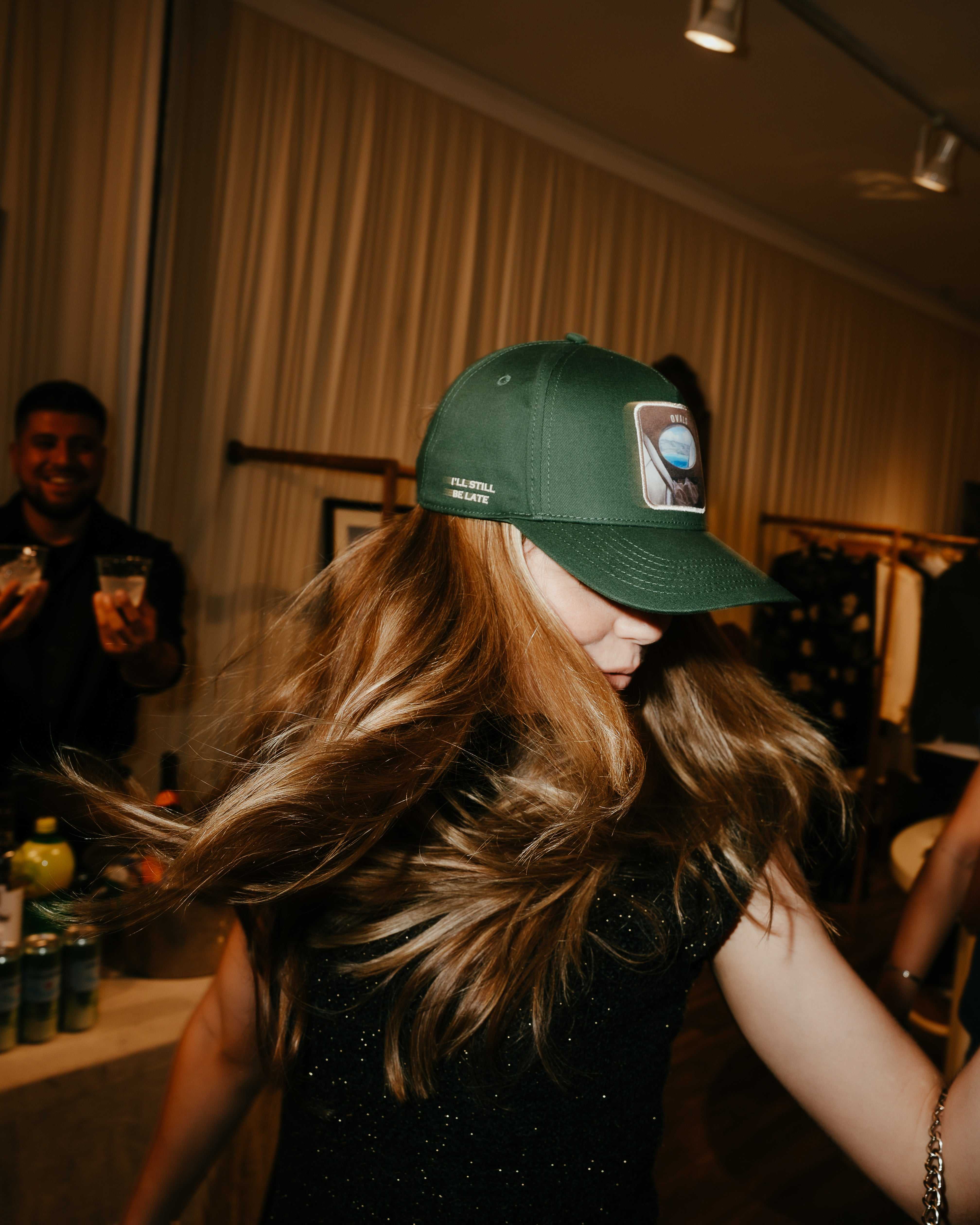 Forest green Ovals Baseball Cap with embroidered patch and structured design